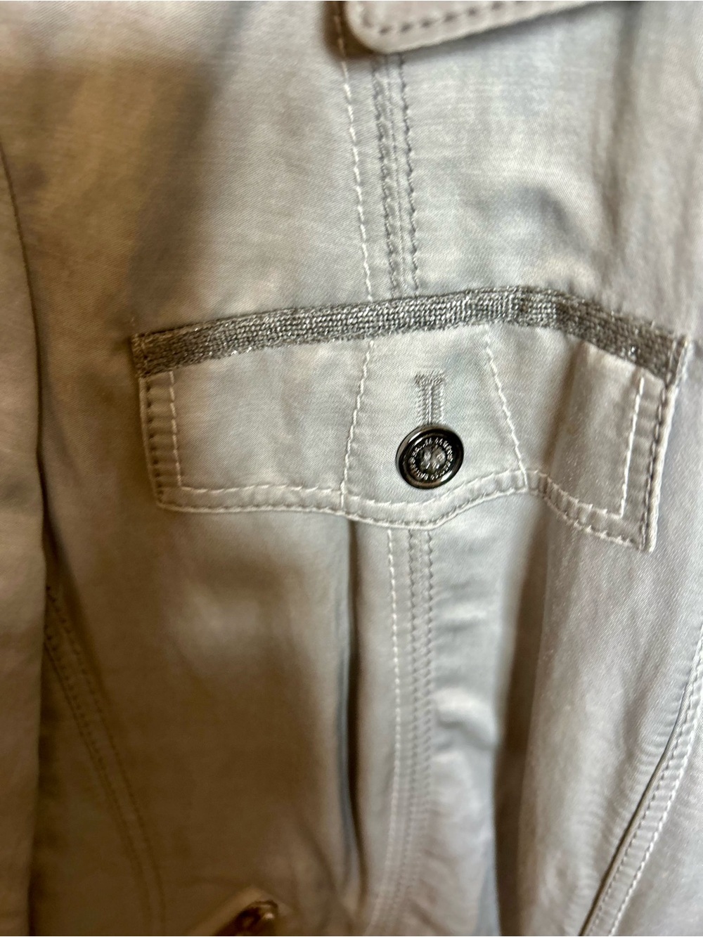 Basler Silver Button-Front Leather Jacket - Picture 5 of 13